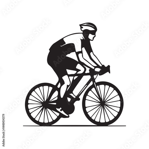 silhouette of a cyclist on a bicycle
