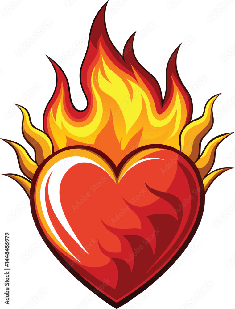 Burning heart Vector Burning heart Vector