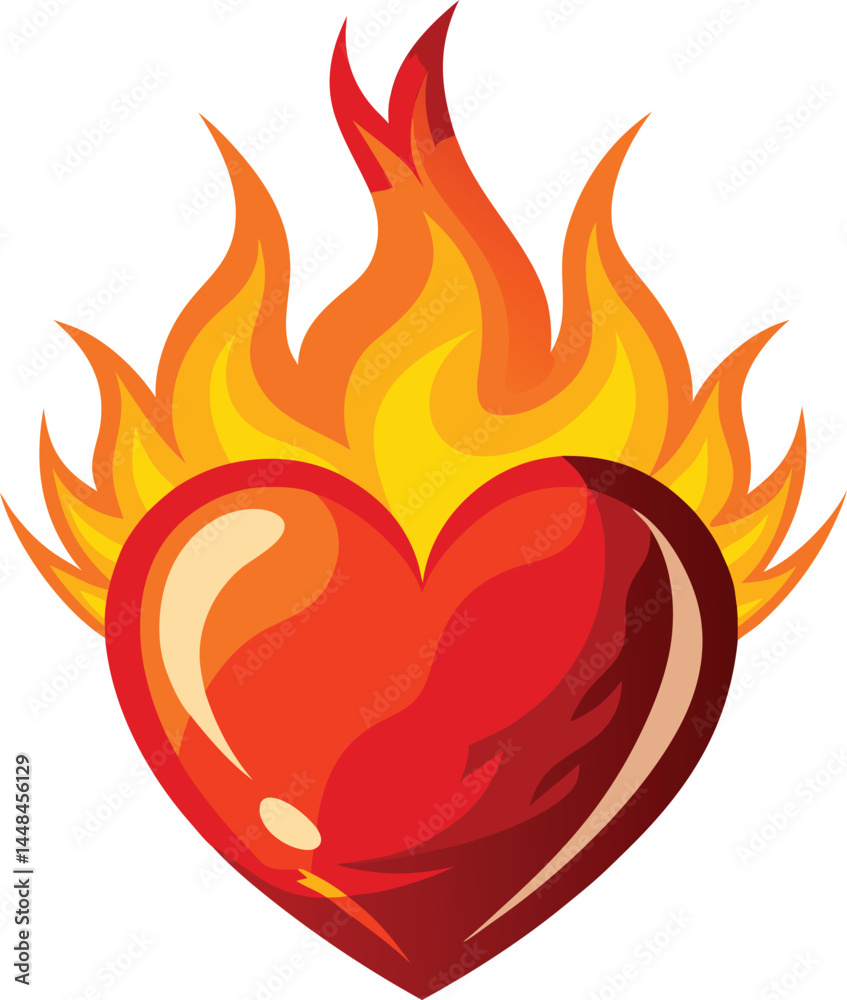 Burning heart Vector Burning heart Vector