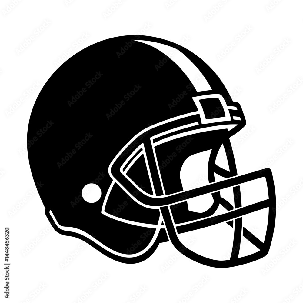 Fototapeta premium Football Helmet Silhouette vector illustration