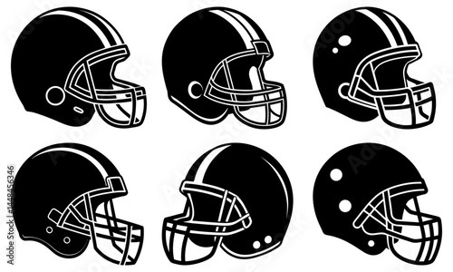 Football Helmet Silhouette vector illustration