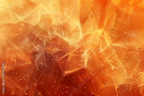 orange digital background polygonal and dots perfect