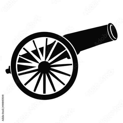 Old cannon silhouette Vector illustration