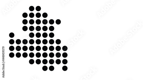 Symbol Map Of the City Achern (Germany) showing the city with a pattern of just a few black dots