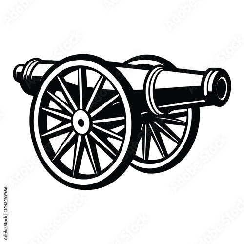 Old cannon silhouette Vector illustration