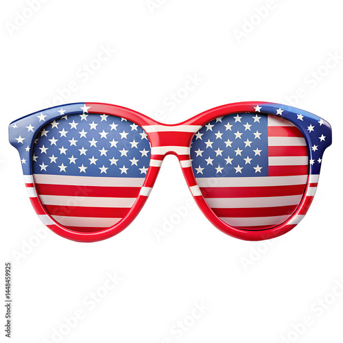 patriotic glasses on white background