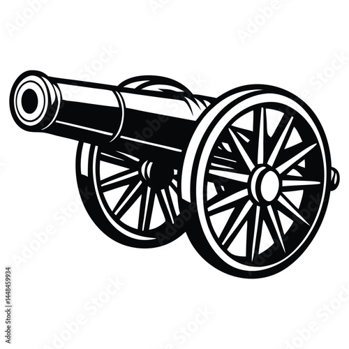 Old cannon silhouette Vector illustration