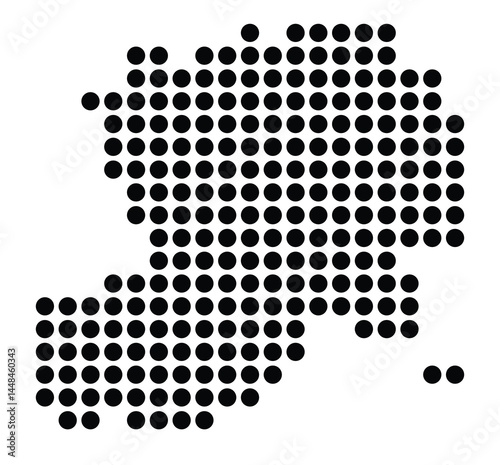 Symbol Map Of the City Bietigheim-Bissingen (Germany) showing the city with a pattern of just a few black dots