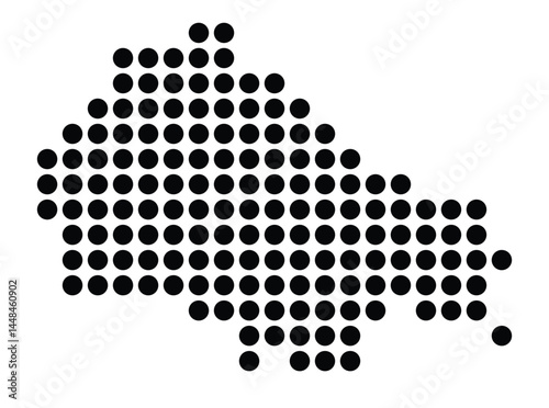 Symbol Map Of the City Cuxhaven (Germany) showing the city with a pattern of just a few black dots