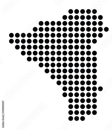 Symbol Map Of the City Dreieich (Germany) showing the city with a pattern of just a few black dots