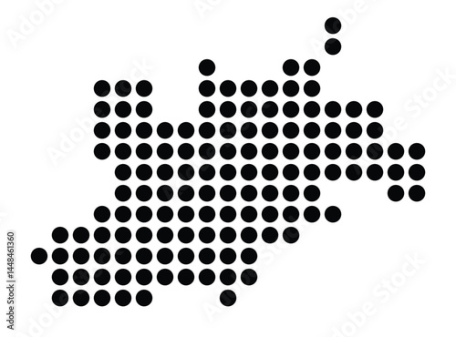 Symbol Map Of the City Eberswalde (Germany) showing the city with a pattern of just a few black dots