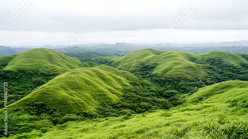 Wallpaper Mural Lush green hills and valleys under a cloudy sky. Torontodigital.ca