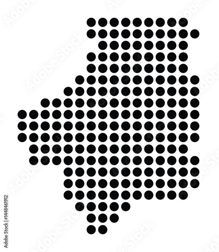 Symbol Map Of the City Freising (Germany) showing the city with a pattern of just a few black dots