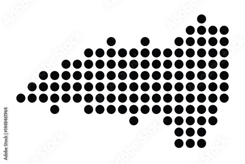 Symbol Map Of the City Friedberg (Hessen) (Germany) showing the city with a pattern of just a few black dots