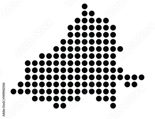 Symbol Map Of the City Germering (Germany) showing the city with a pattern of just a few black dots
