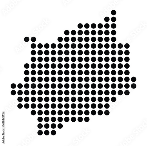 Symbol Map Of the City Gotha (Germany) showing the city with a pattern of just a few black dots