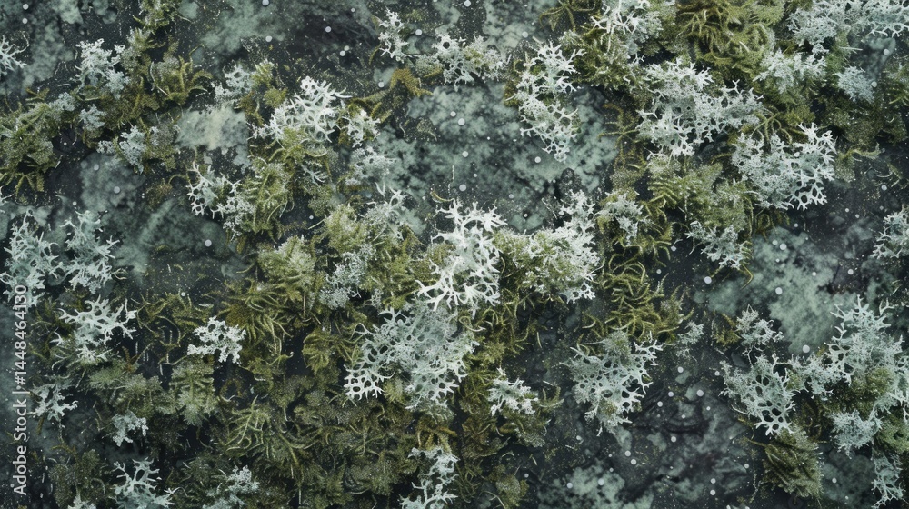 Obraz premium Lichen texture close up diverse species natural organic pattern background