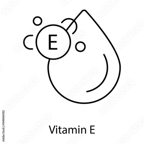 Vector Icon for Vitamin E in Skincare: Nourishing and Protecting Skin.