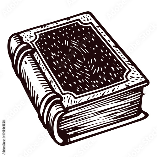 Vintage illustrated hardcover book with detailed textured cover design.
