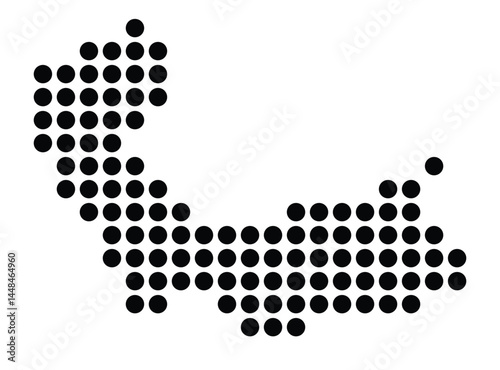 Symbol Map Of the City Lampertheim (Germany) showing the city with a pattern of just a few black dots