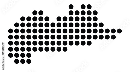 Symbol Map Of the City Leichlingen (Rhld.) (Germany) showing the city with a pattern of just a few black dots