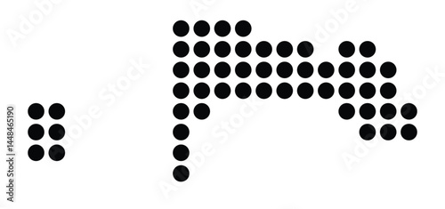 Symbol Map Of the City Leimen (Germany) showing the city with a pattern of just a few black dots