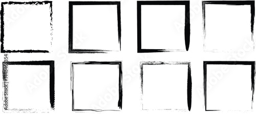 Ink Brush Stroke Elements – Grunge Circles, Squares, and Frames