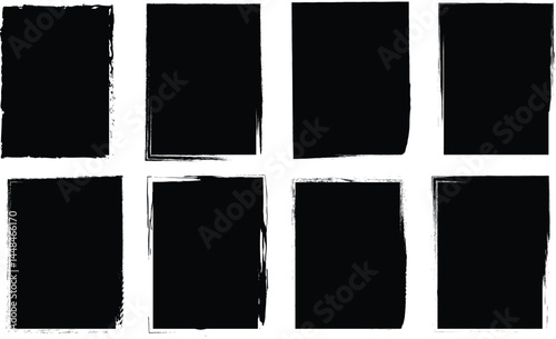 Ink Brush Stroke Elements – Grunge Circles, Squares, and Frames