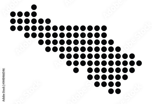 Symbol Map Of the City Oberursel (Taunus) (Germany) showing the city with a pattern of just a few black dots