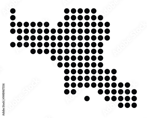 Symbol Map Of the City Salzkotten (Germany) showing the city with a pattern of just a few black dots