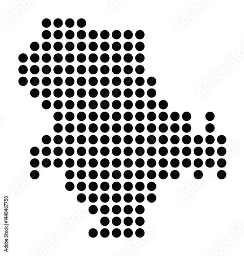 Symbol Map Of the City Schwabach (Germany) showing the city with a pattern of just a few black dots