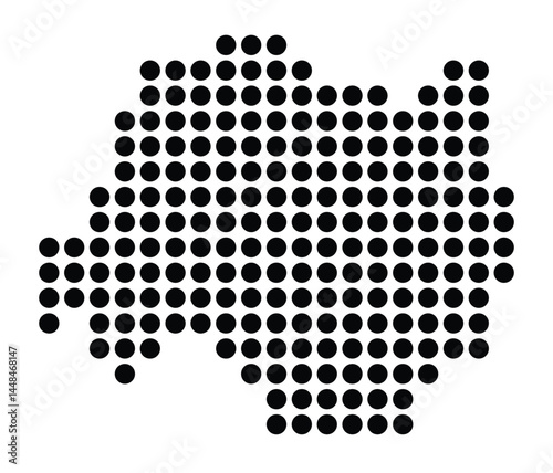 Symbol Map Of the City St. Ingbert (Germany) showing the city with a pattern of just a few black dots
