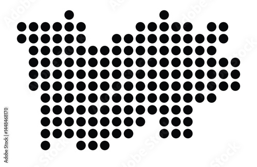 Symbol Map Of the City St. Wendel (Germany) showing the city with a pattern of just a few black dots