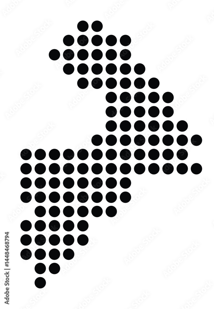 Symbol Map Of the City Wangen im Allgäu (Germany) showing the city with a pattern of just a few black dots Symbol Map Of the City Wangen im Allgäu (Germany) showing the city with a pattern of just a few black dots