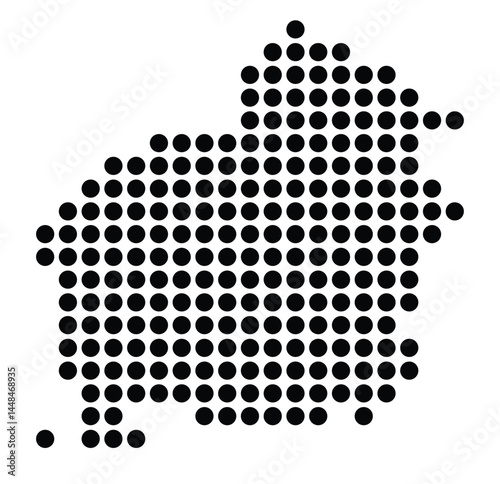 Symbol Map Of the City Wedemark (Germany) showing the city with a pattern of just a few black dots