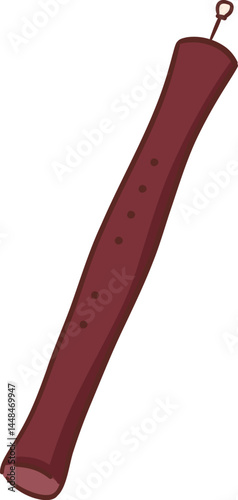 Pi Klang or Thai middle oboe clipart illustration
