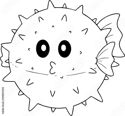 pufferfish hand drawn