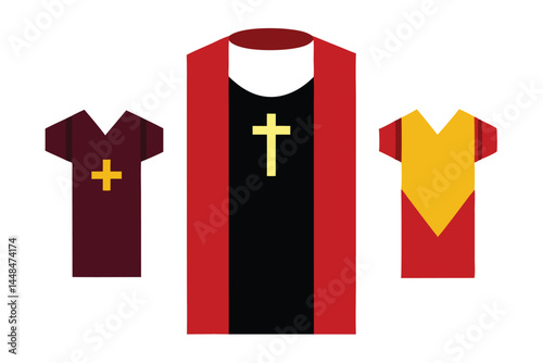 Geometric Rendering of Clerical Vestments and Colors Symbolizing Liturgical Seasons