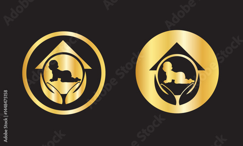 Luxury Golden Real Estate Logo Design – Premium House Icon