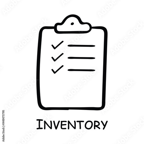  Vector icon for Checklist. A clipboard with checkmarks indicating task completion and inventory management.