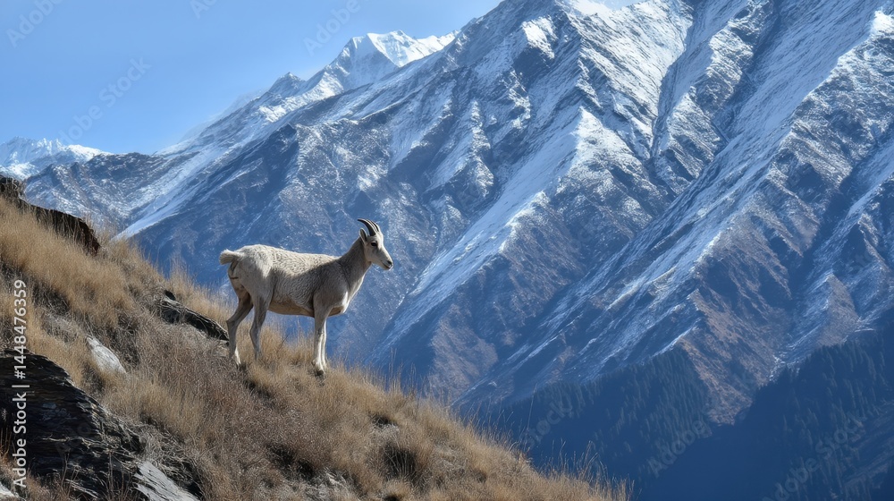 Himalayan Blue Sheep in the Mountains Himalayan Blue Sheep in the Mountains