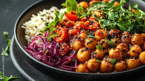 Delicious and Healthy Chickpea Bowl Recipe, Vibrant Mix of Flavors and Textures