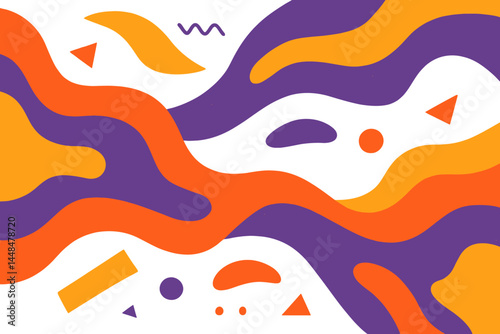 The background in question boasts an abstract texture and a vector design, incorporating orange and purple tones that can be utilized for a range of purposes, including banners, posters, covers, and