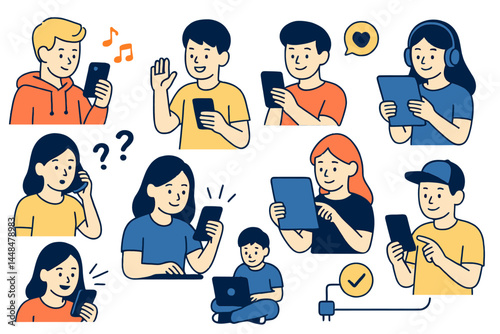 Teenagers' mini concepts, focusing on smartphones and tablets, form a large collection that lays the groundwork for designing websites and applications