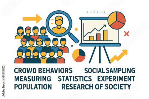 The experiment involves measuring crowd behaviors to gather social sampling statistics for population research on society