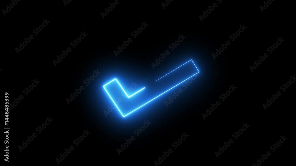 Animated blue check mark icon, confirm, correct, and positive symbol animation. Abstract approved and verified symbol. Animated blue check mark icon, confirm, correct, and positive symbol animation. Abstract approved and verified symbol.