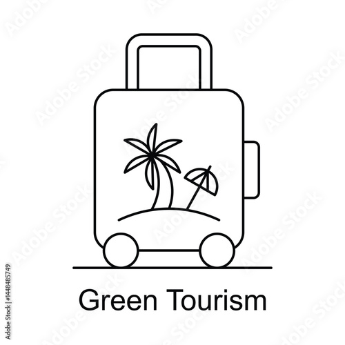 Vector Icon for Green Tourism and Sustainable Travel Solutions.