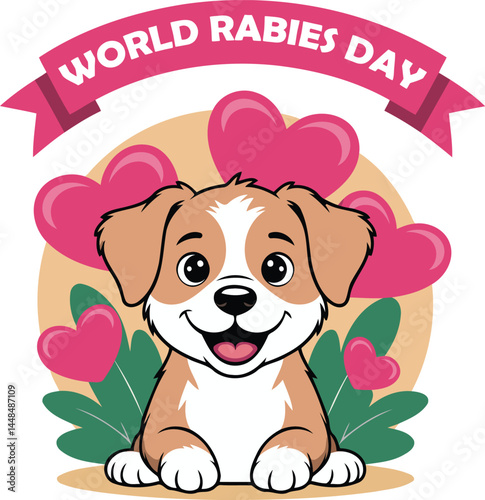 Cute Dog Celebrates World Rabies Day with Love