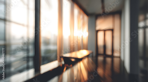 Blurry office interior with door modern workspace business environment soft light creative concept
