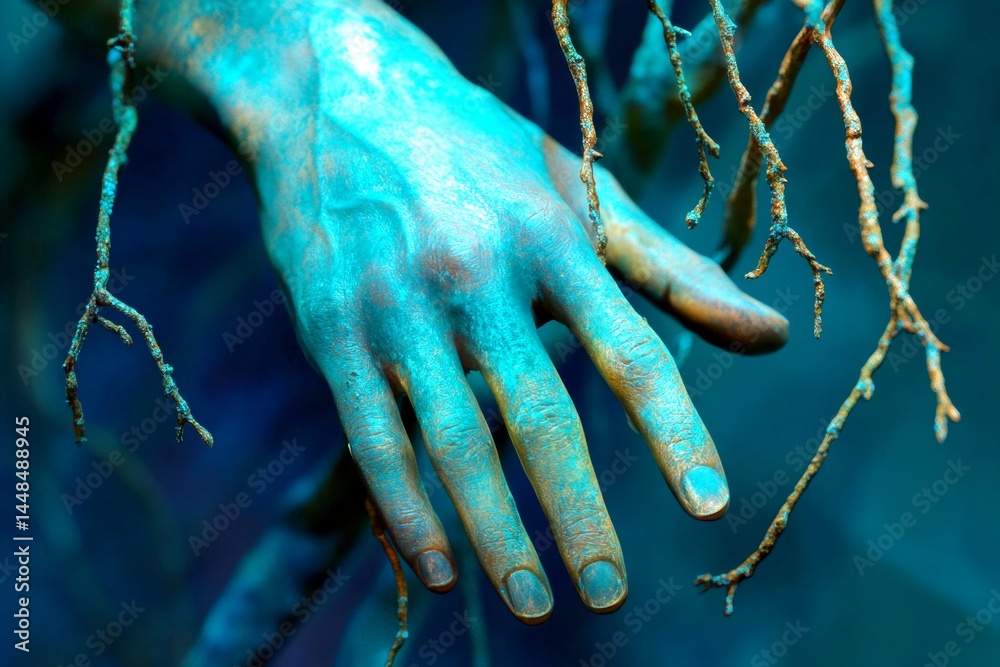 Unbearable suffering. Metaphorical wrist pain perceptions of a sickness and suffering. Coping with pain. Exhausted and sick. Pain of disorder - wrist pain: abstract image of health condition.